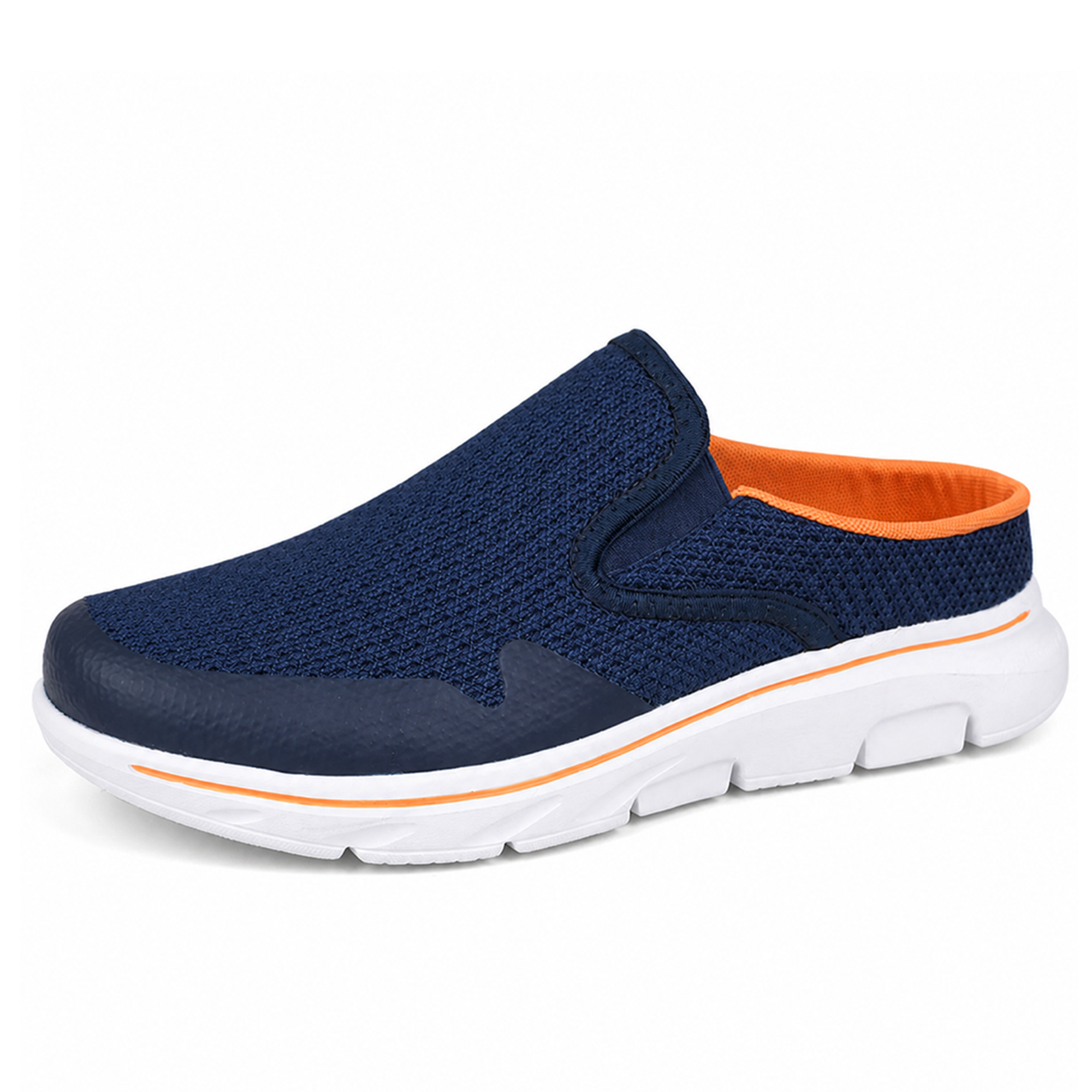 Slate — Men's Low-Profile Knit Backless Slip-On Sneakers