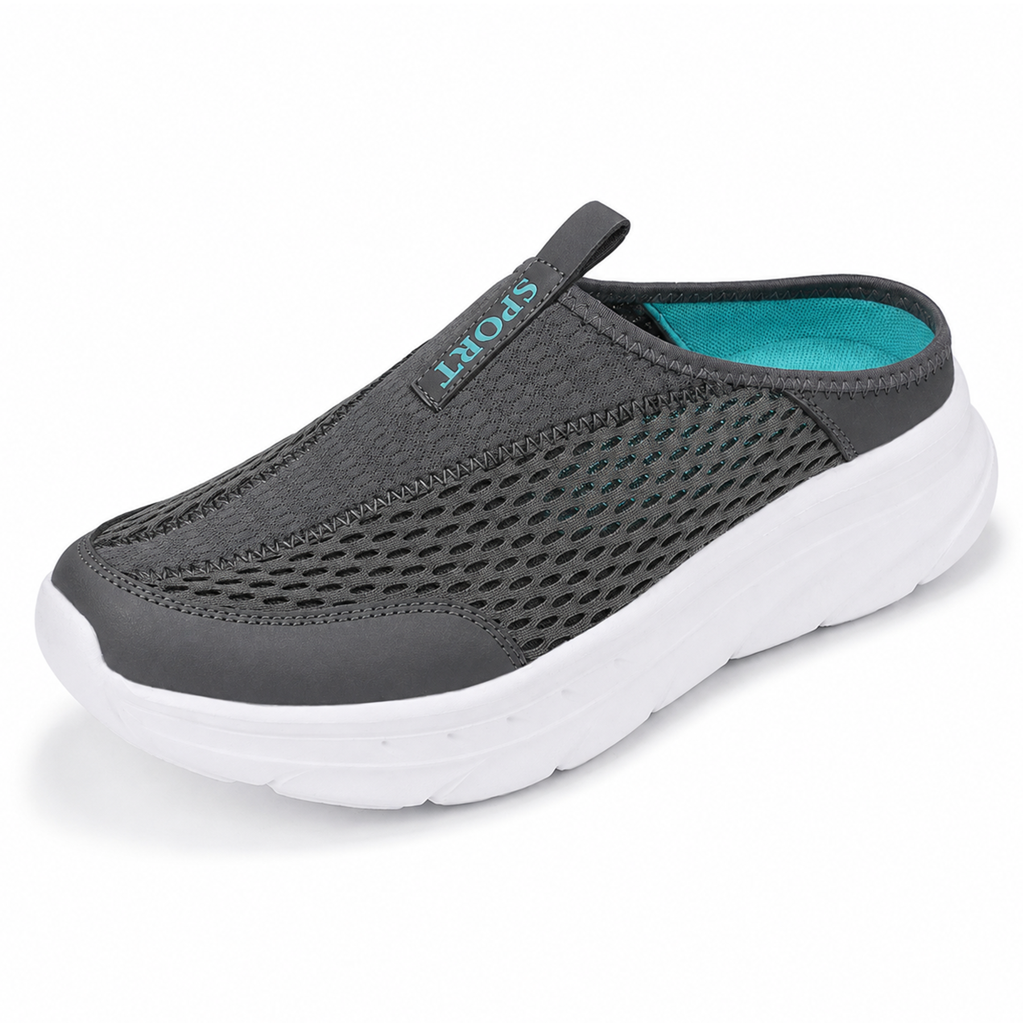 Quartz — Men's Ventilated-Mesh Backless Slip-On Sneakers