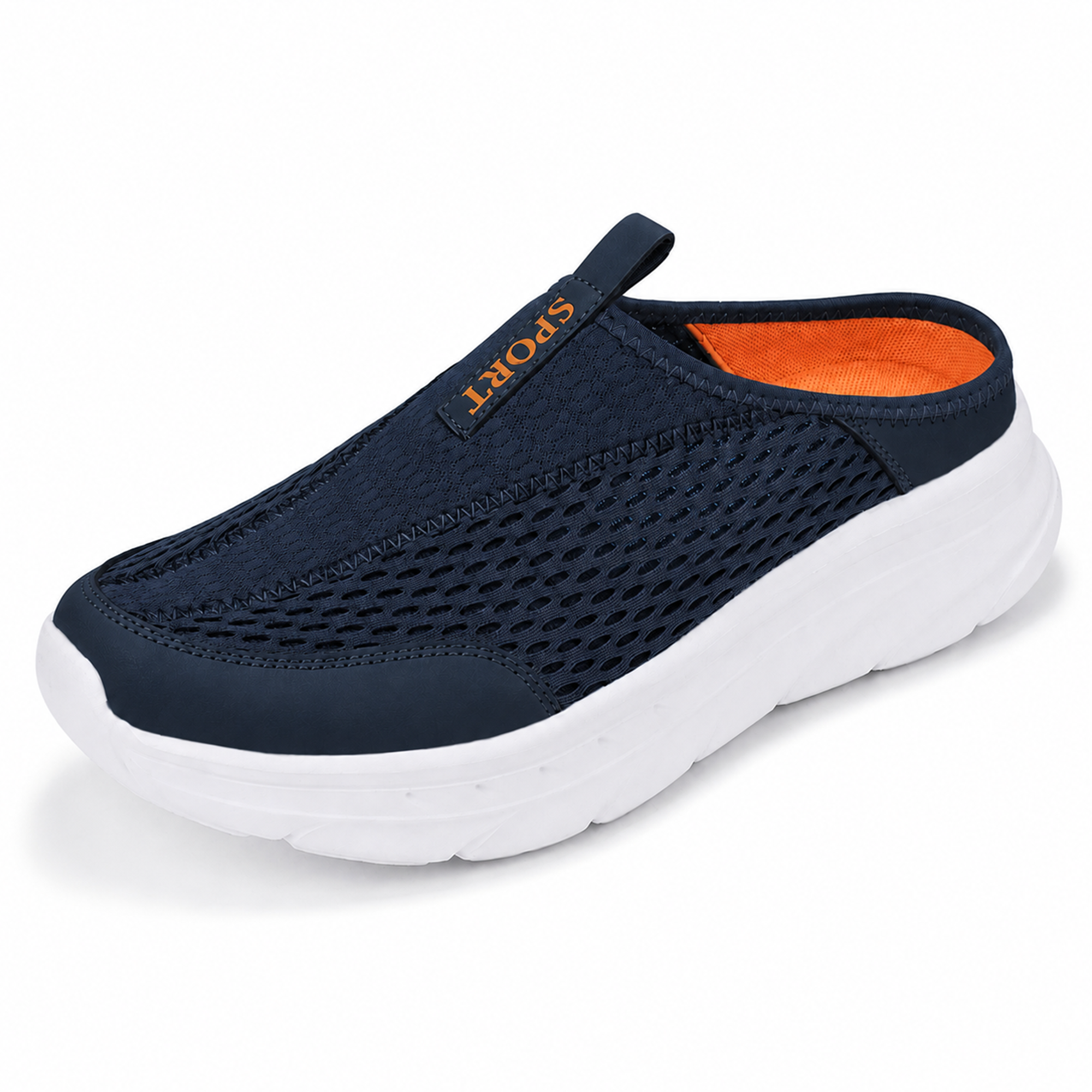 Quartz — Men's Ventilated-Mesh Backless Slip-On Sneakers