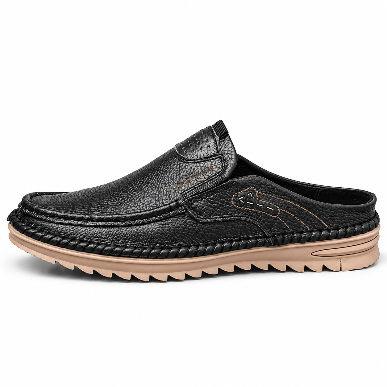 Cedar — Men's Perforated Moc-Toe Comfort Mules