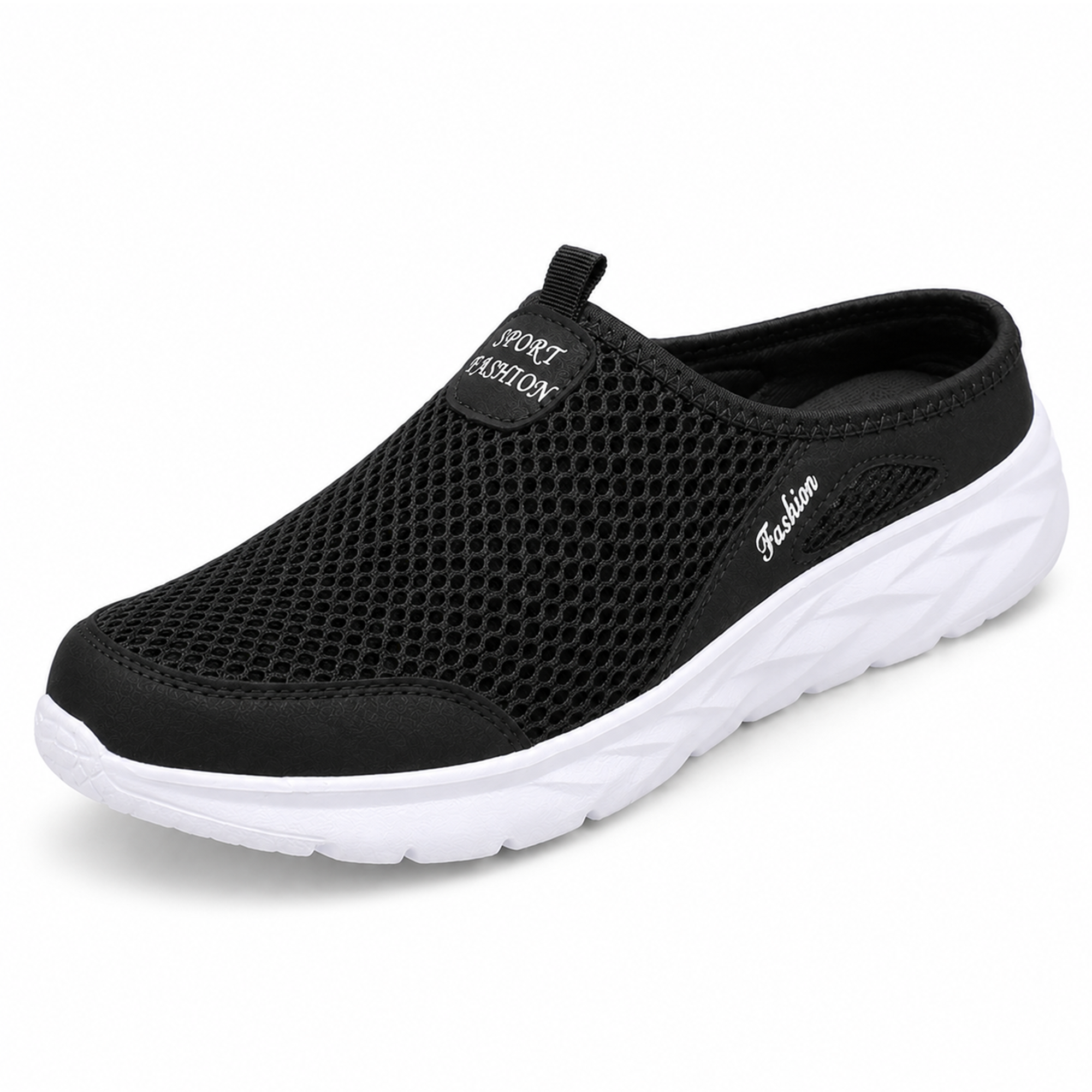Flow — Men's Perforated-Mesh Backless Slip-On Sneakers
