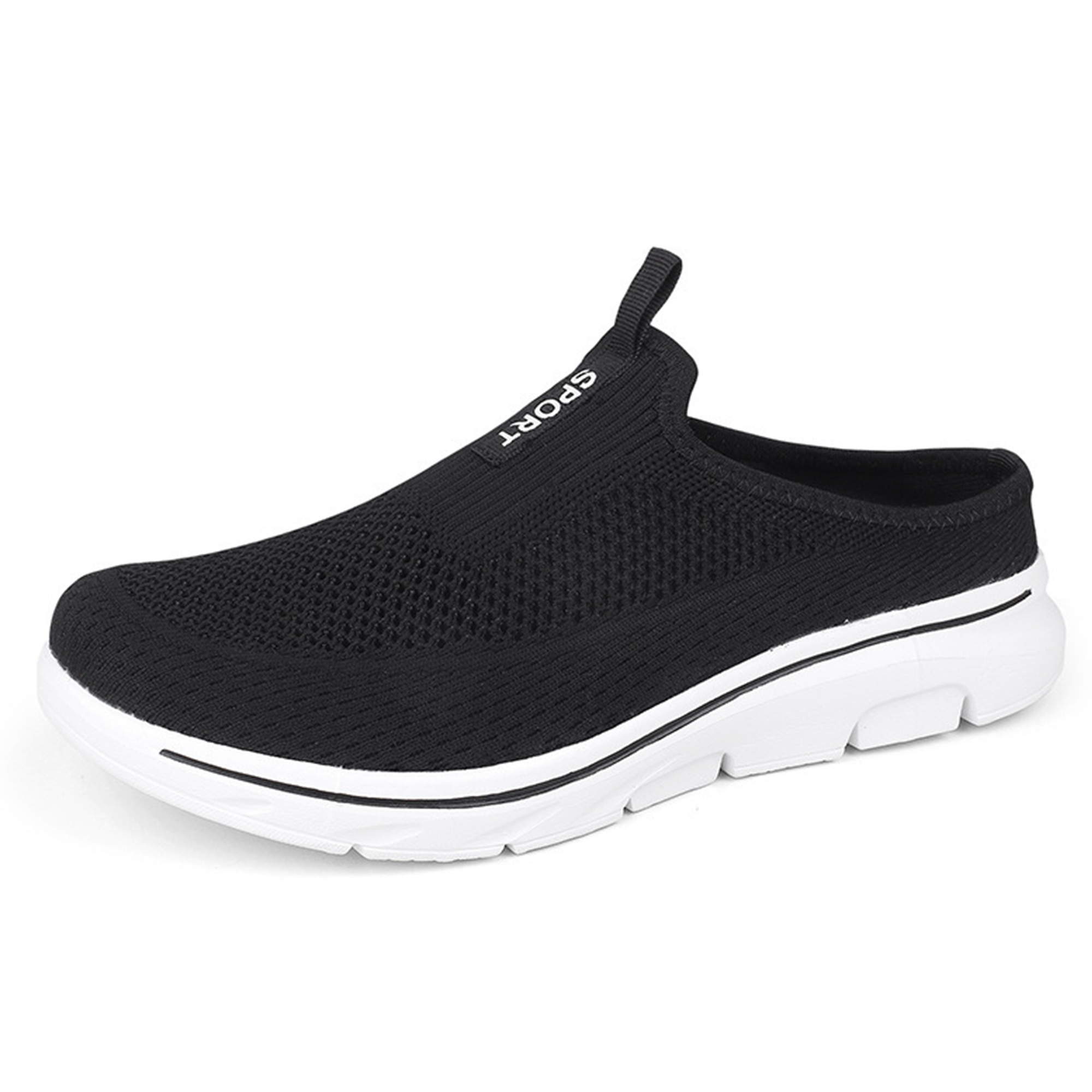 Swift — Men's Textured-Knit Backless Slip-On Sneakers