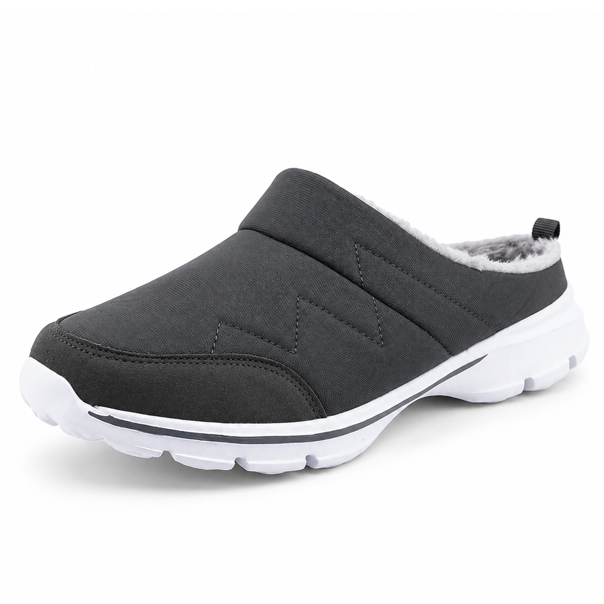North — Men's Quilted Warm Backless Slip-On Shoes