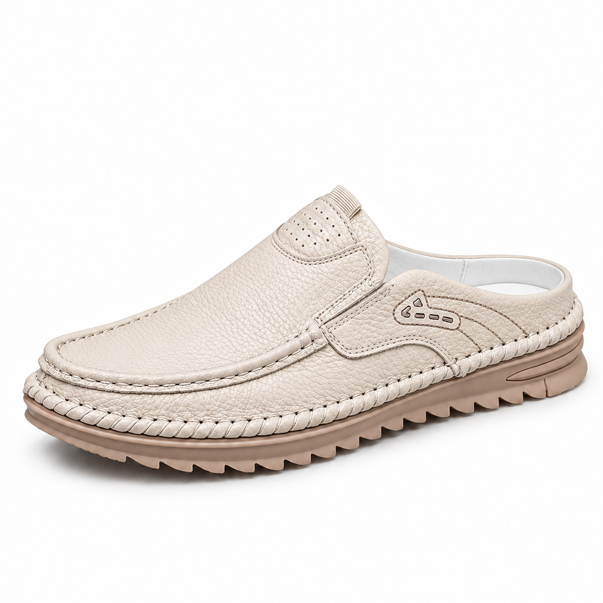 Cedar — Men's Perforated Moc-Toe Comfort Mules
