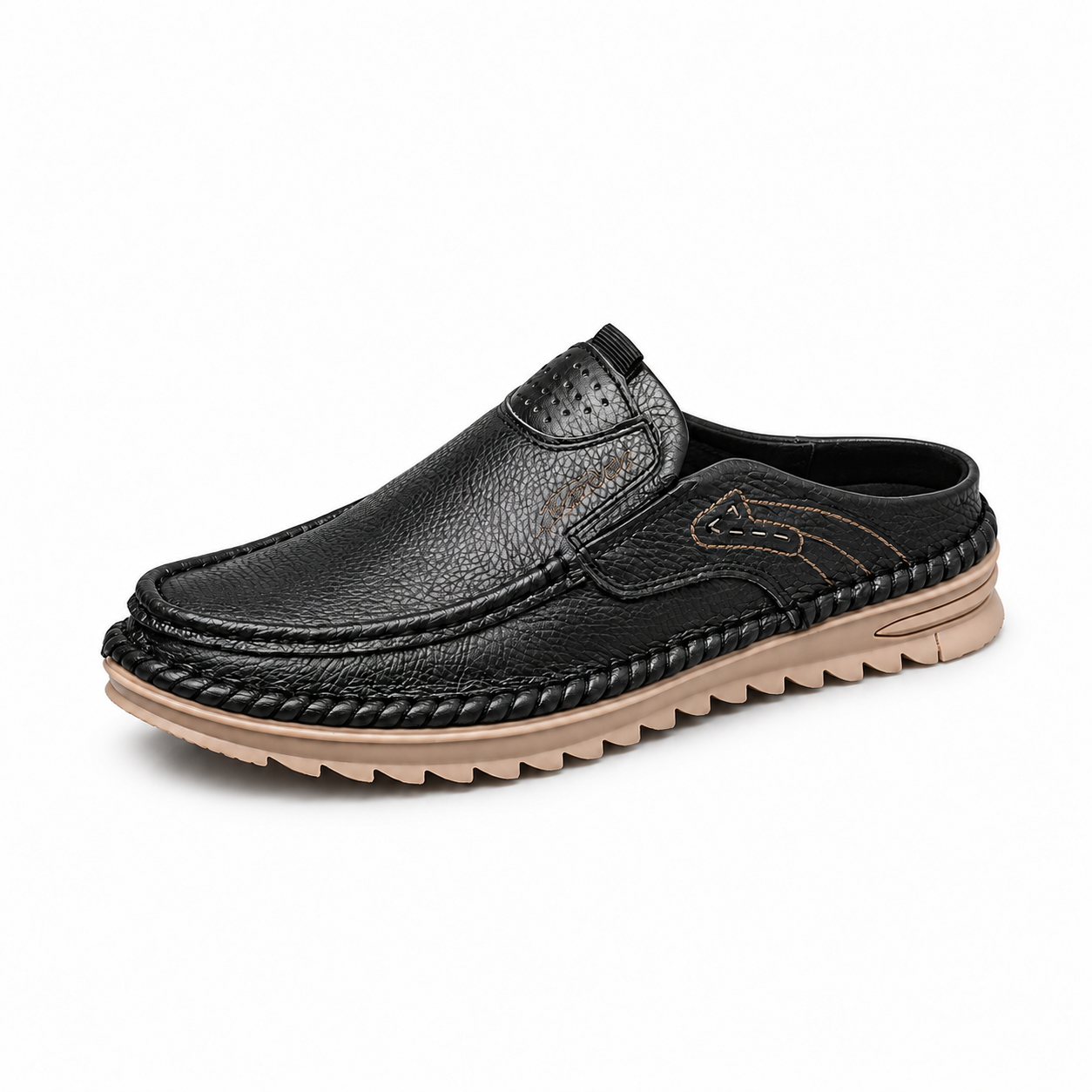 Cedar — Men's Perforated Moc-Toe Comfort Mules