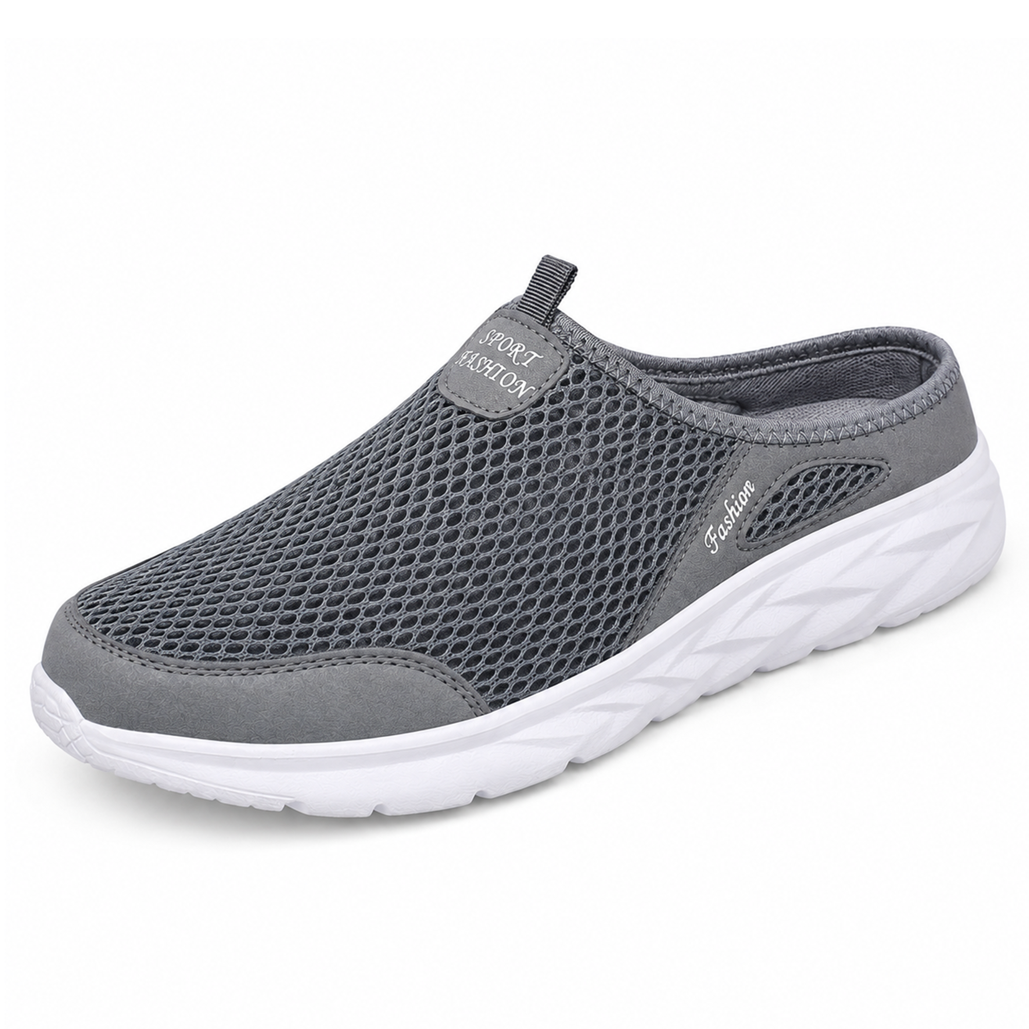 Flow — Men's Perforated-Mesh Backless Slip-On Sneakers