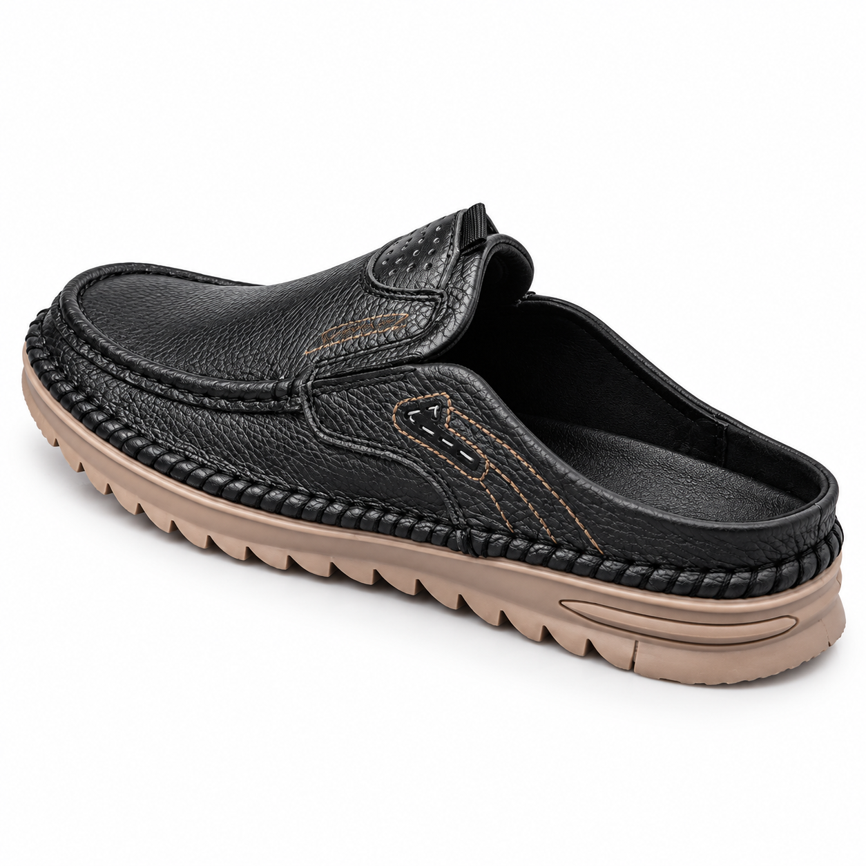 Cedar — Men's Perforated Moc-Toe Comfort Mules