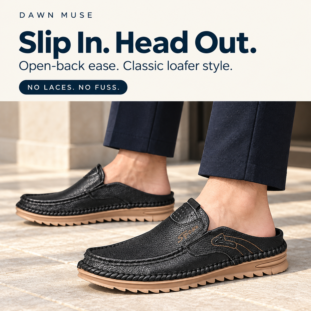 Cedar — Men's Perforated Moc-Toe Comfort Mules