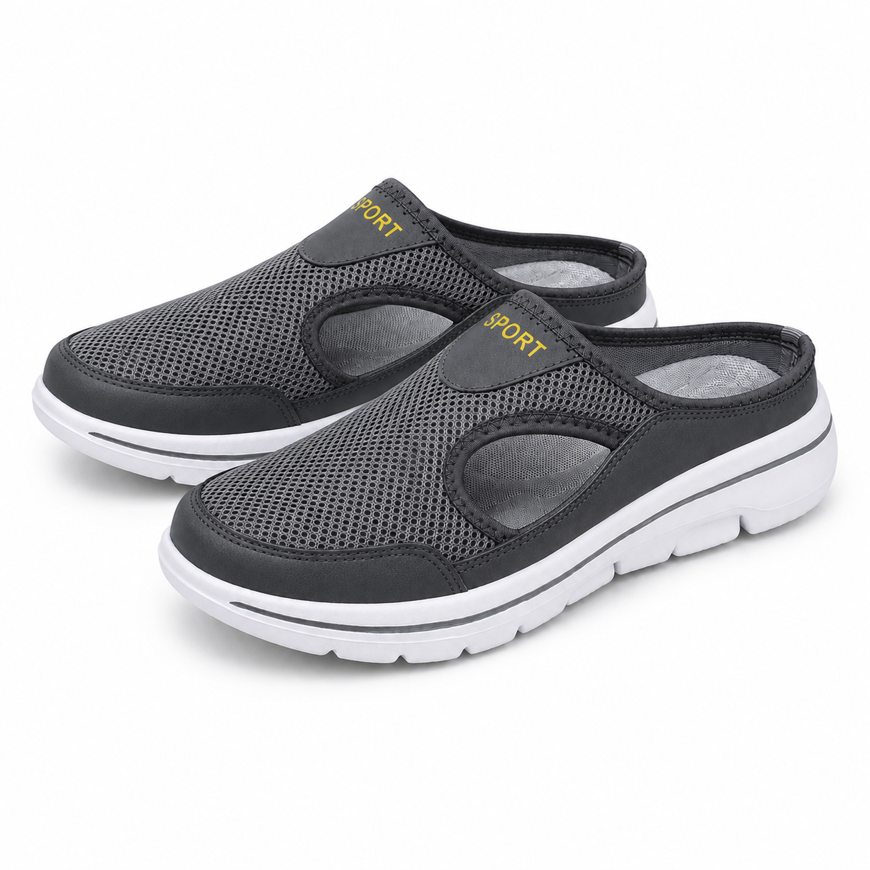 Breeze — Men's Ventilated Mesh Backless Slip-On Sneakers
