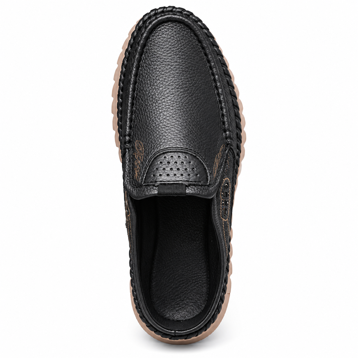 Cedar — Men's Perforated Moc-Toe Comfort Mules