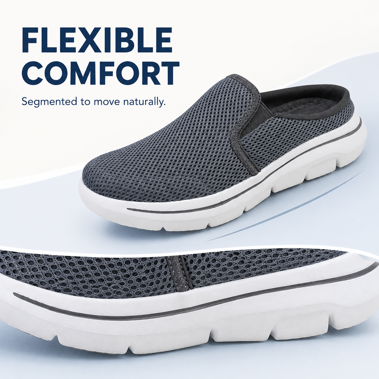 Harbor — Men's Cushioned Knit Backless Slip-On Sneakers