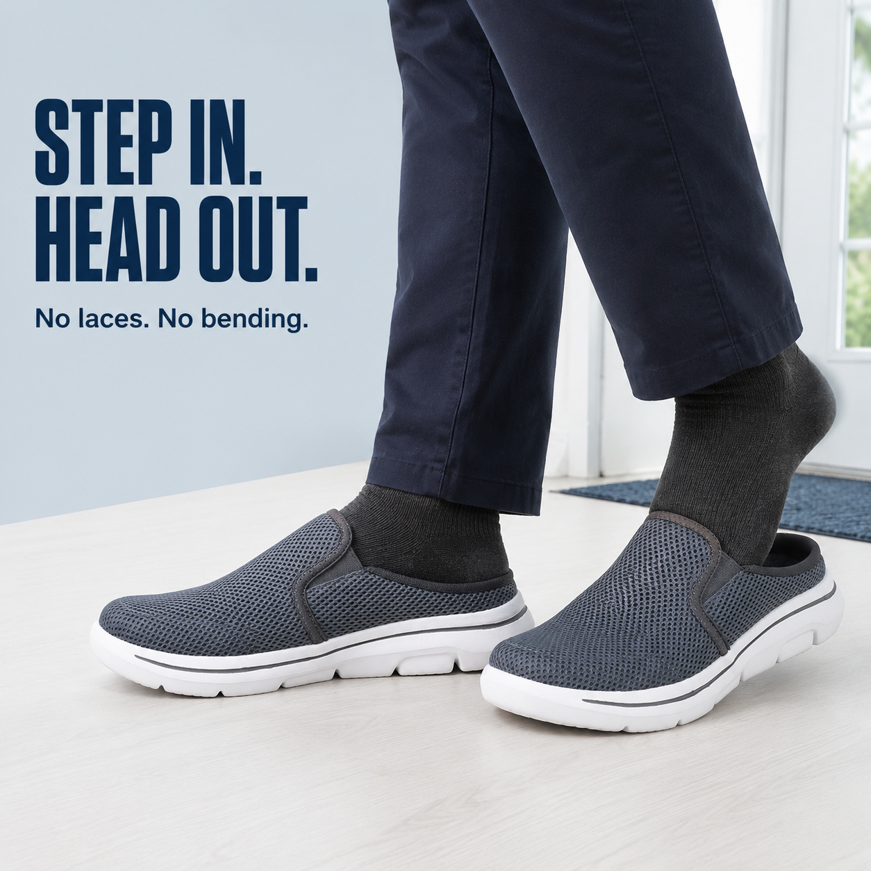 Harbor — Men's Cushioned Knit Backless Slip-On Sneakers