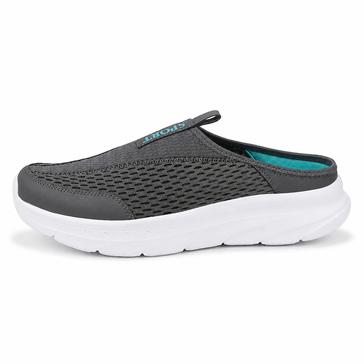 Quartz — Men's Ventilated-Mesh Backless Slip-On Sneakers