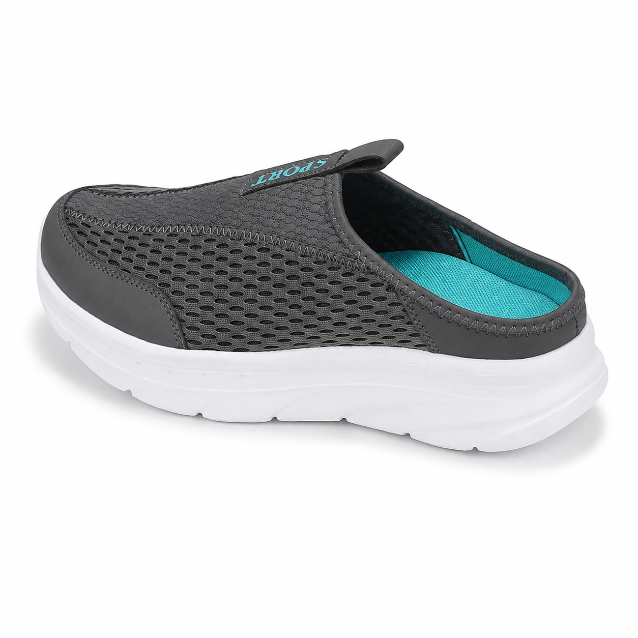 Quartz — Men's Ventilated-Mesh Backless Slip-On Sneakers