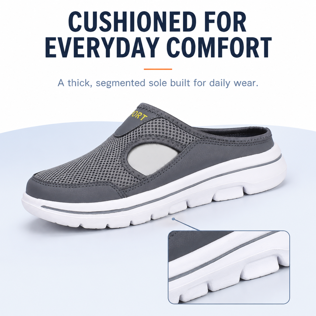 Breeze — Men's Ventilated Mesh Backless Slip-On Sneakers