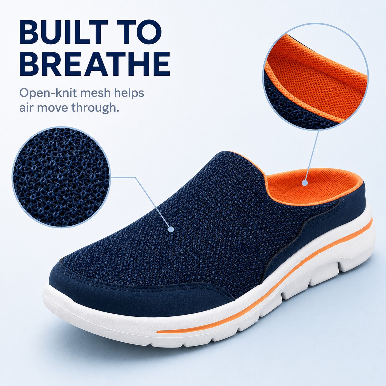 Drift — Men's Lightweight Knit Backless Slip-On Sneakers