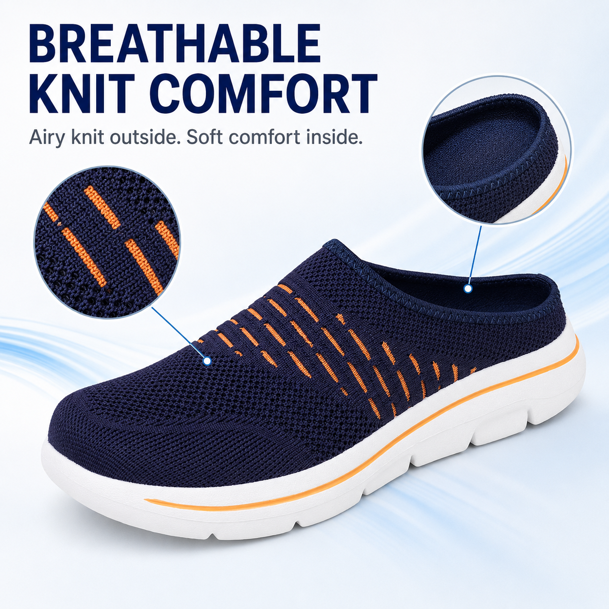 Current — Men's Ribbed-Knit Backless Slip-On Sneakers