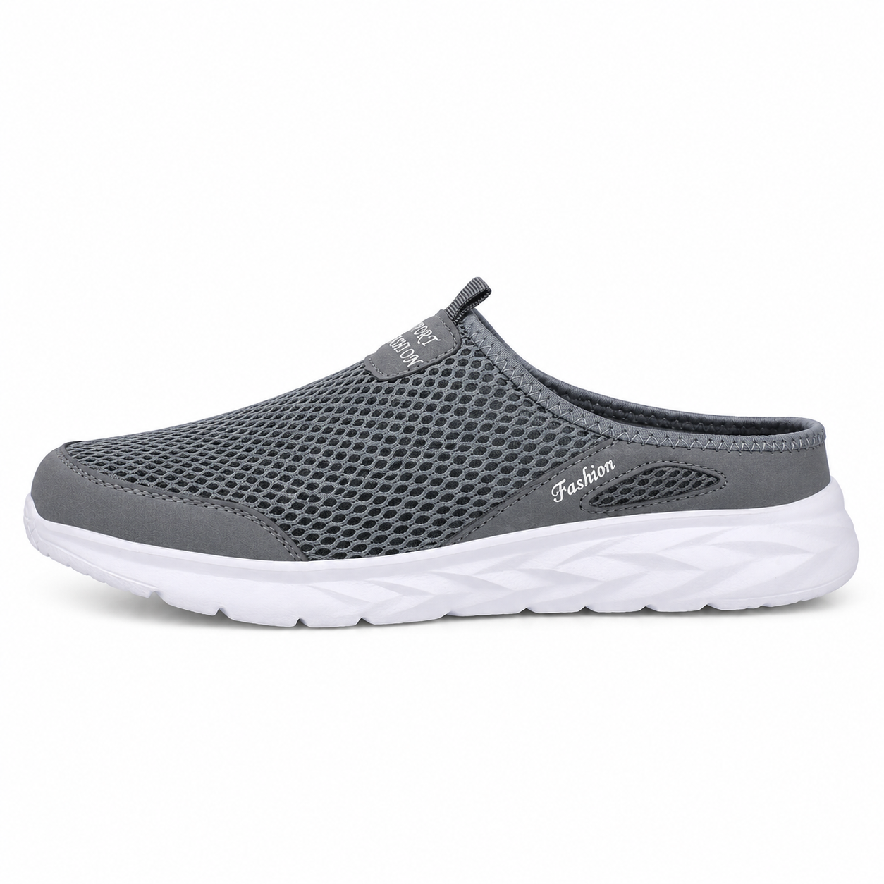 Flow — Men's Perforated-Mesh Backless Slip-On Sneakers