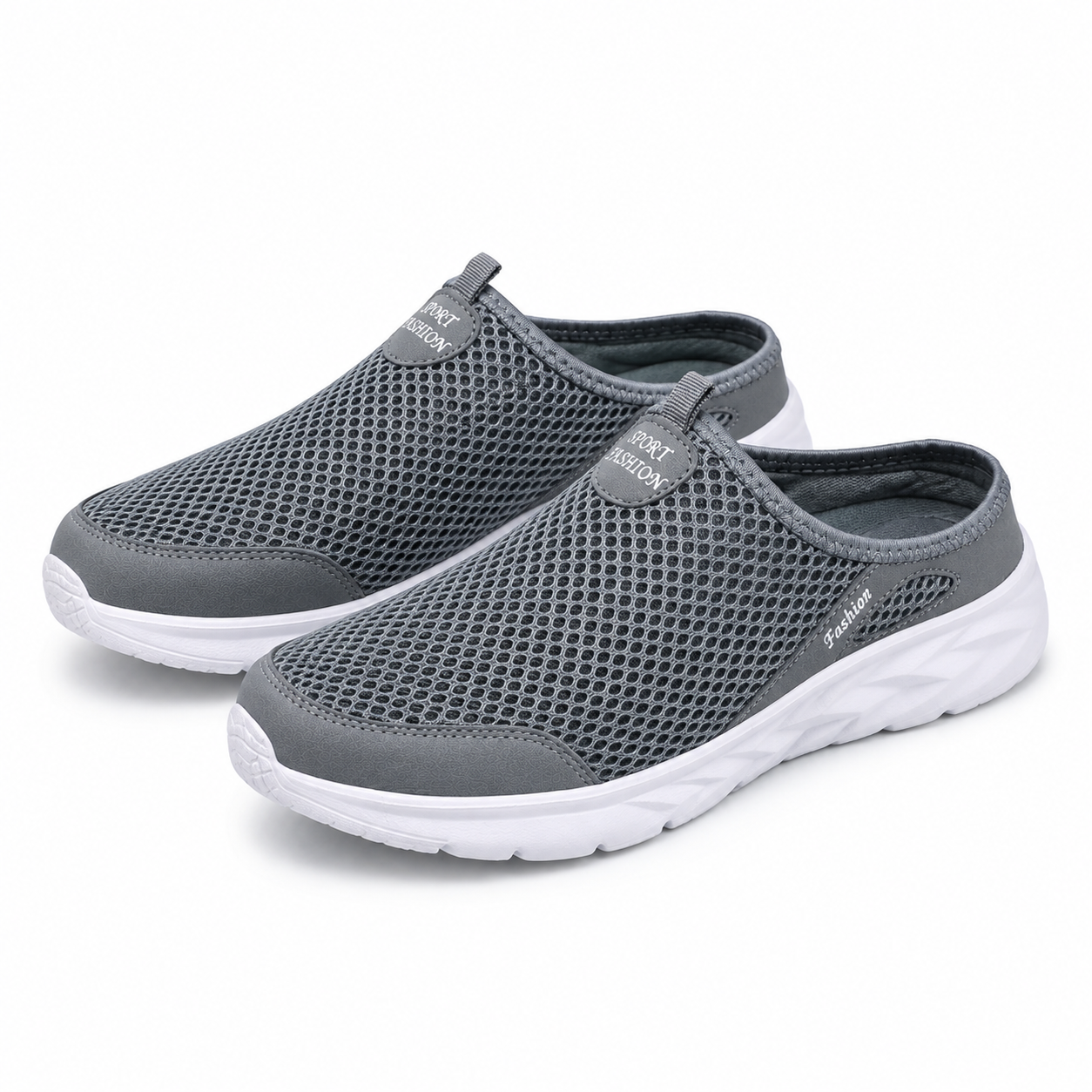 Flow — Men's Perforated-Mesh Backless Slip-On Sneakers