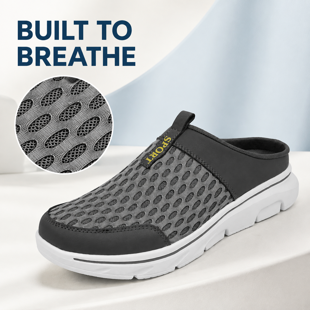 Venture — Men's Ventilated Sport Backless Slip-On Sneakers