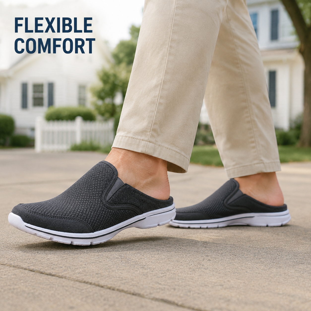 Ease — Men's Everyday Mesh Backless Slip-On Sneakers