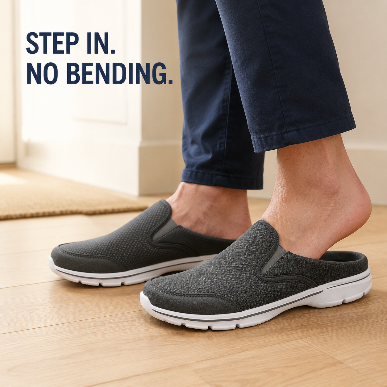 Ease — Men's Everyday Mesh Backless Slip-On Sneakers