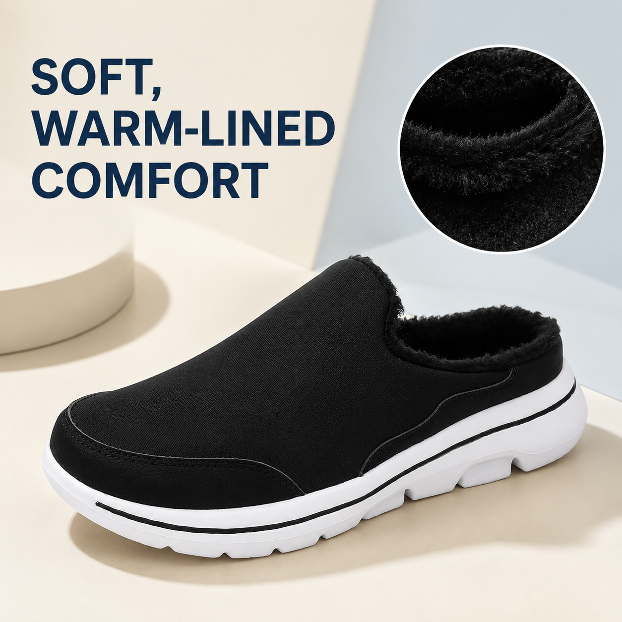 Frost — Men's Fleece-Lined Backless Slip-On Sneakers