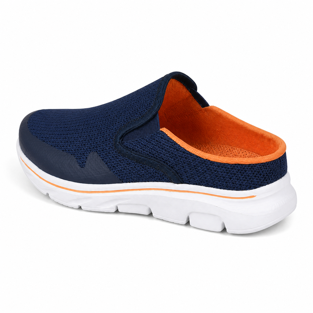 Slate — Men's Low-Profile Knit Backless Slip-On Sneakers