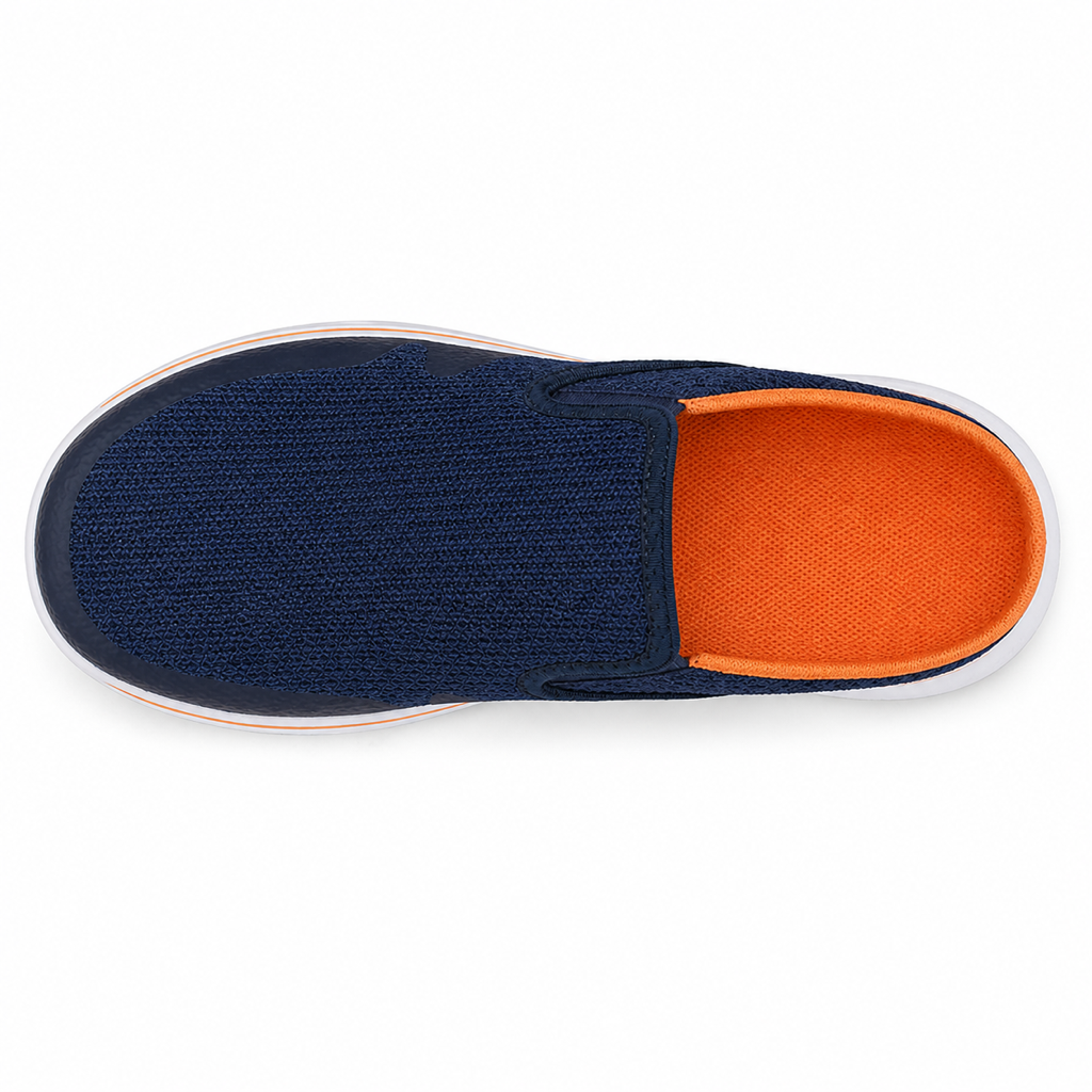 Slate — Men's Low-Profile Knit Backless Slip-On Sneakers