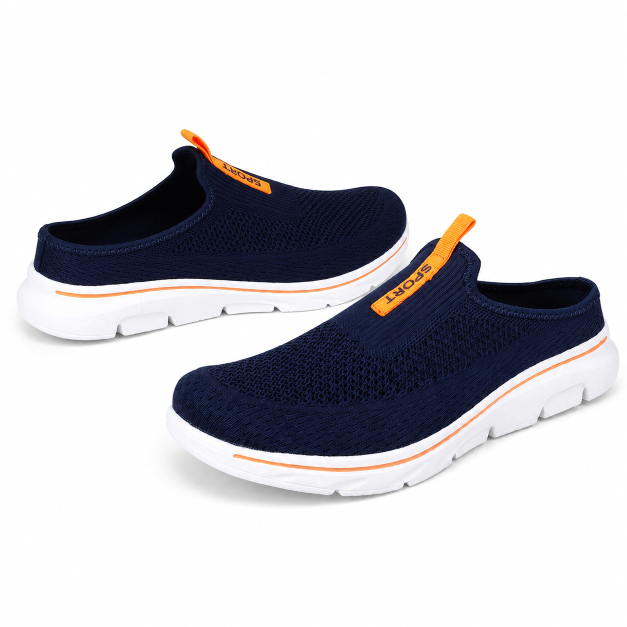 Swift — Men's Textured-Knit Backless Slip-On Sneakers