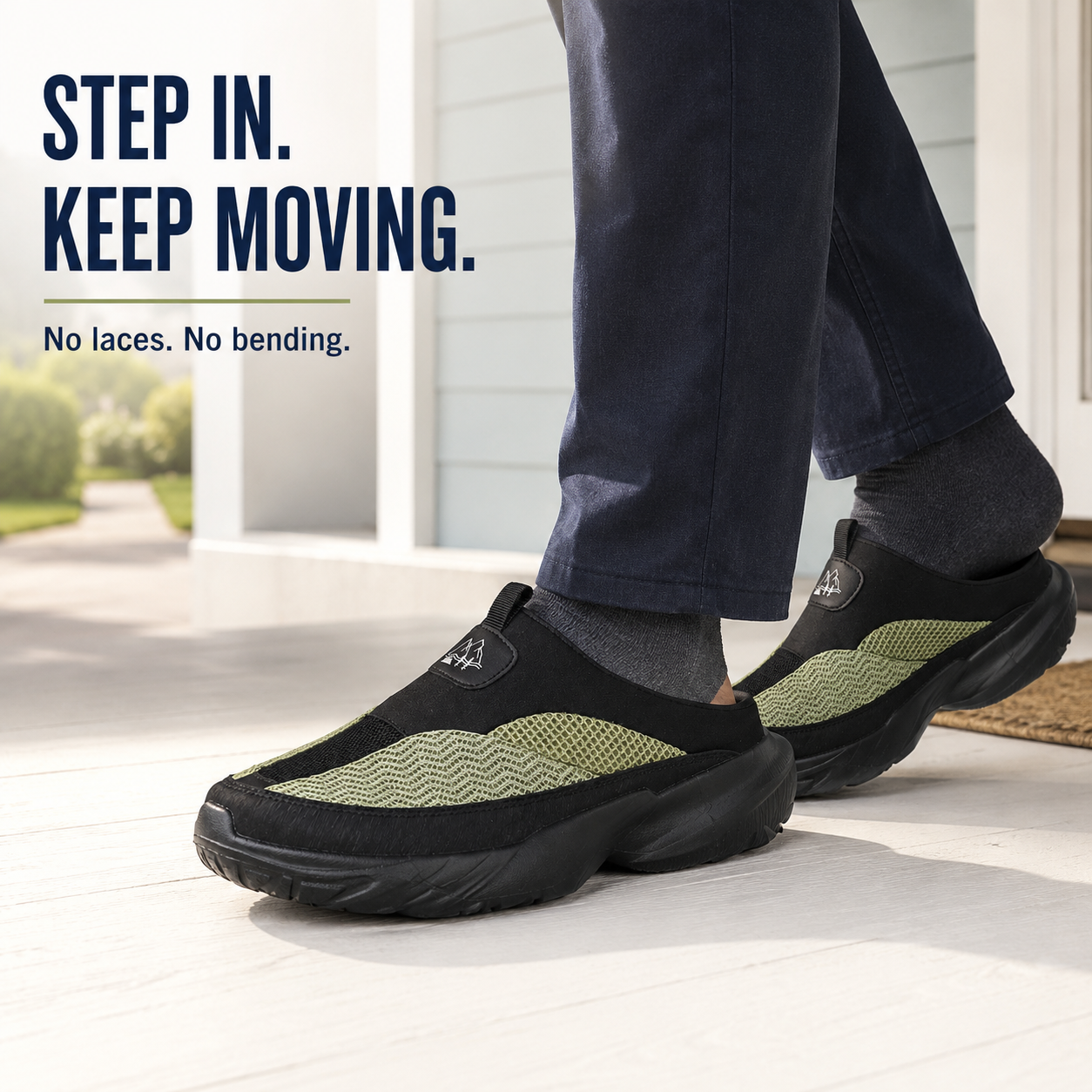 Atlas — Men's Structured-Mesh Backless Slip-On Shoes