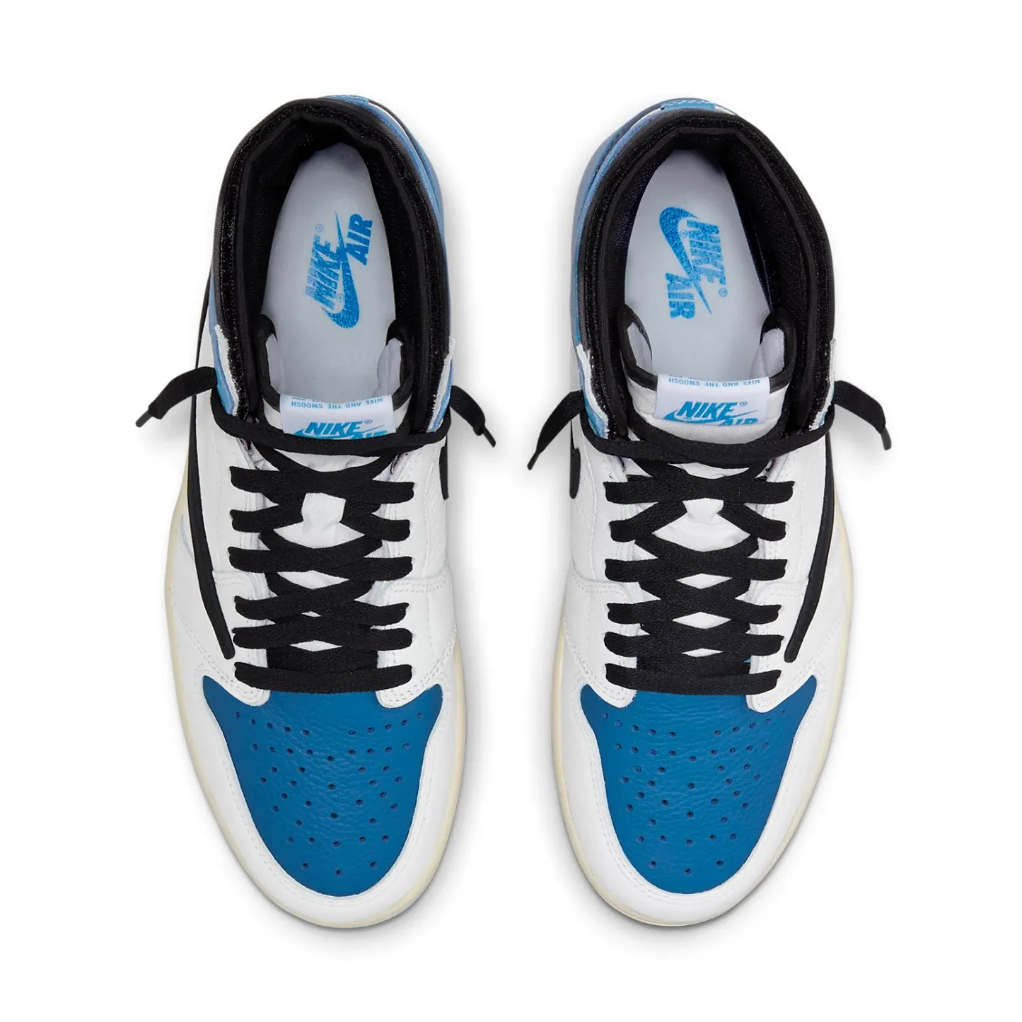 Air Jordan 1 Retro High x Fragment Design x Travis Scott 'Sail Black Military Blue'