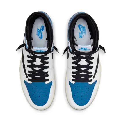 Air Jordan 1 Retro High x Fragment Design x Travis Scott 'Sail Black Military Blue'