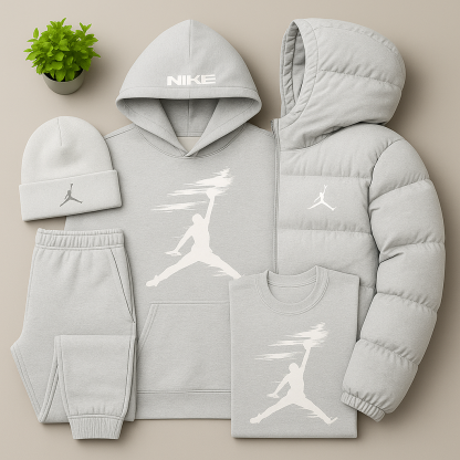 JRD Essential - Winter Set with Hoodie, Pants and Quilted Puffer Jacket