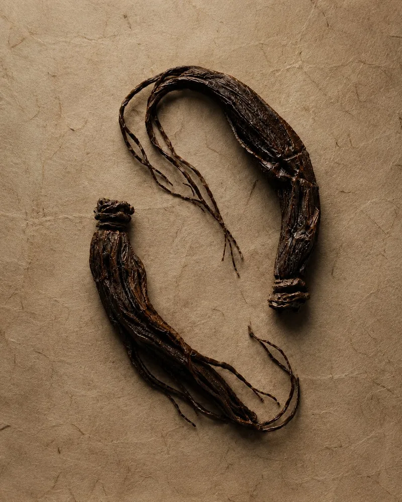 A ginseng root darkening through repeated steaming
