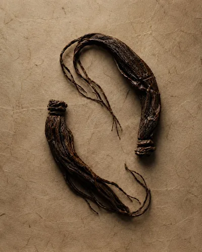 A ginseng root on hanji paper