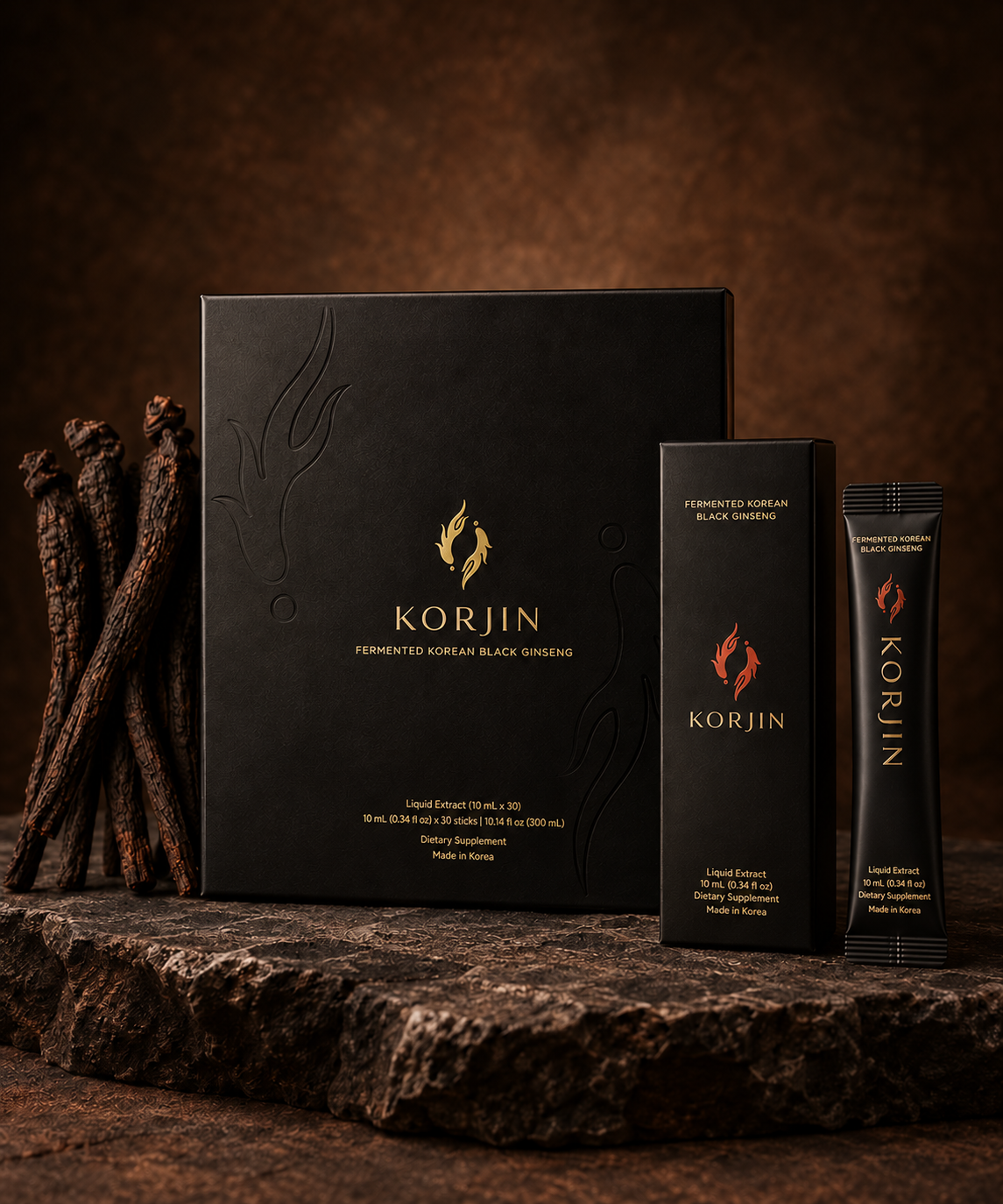 Fermented Korean Black Panax Ginseng Liquid Extract Sticks