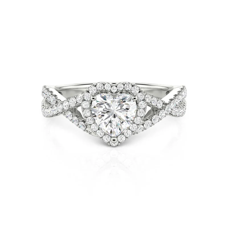 Helirose Classic Heart Twist Custom Promise Ring Sterling Silver