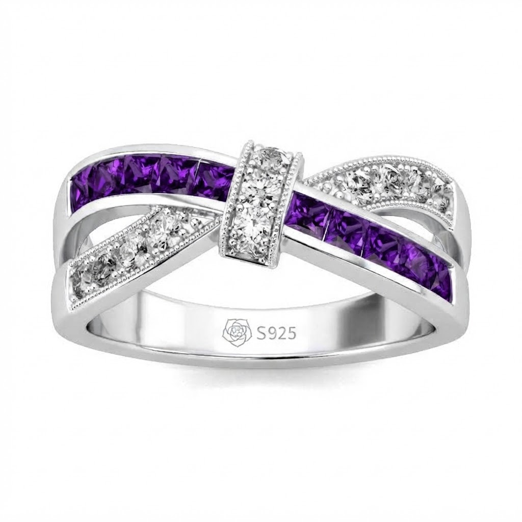 Helirose Crossover Sterling Silver Women's Band