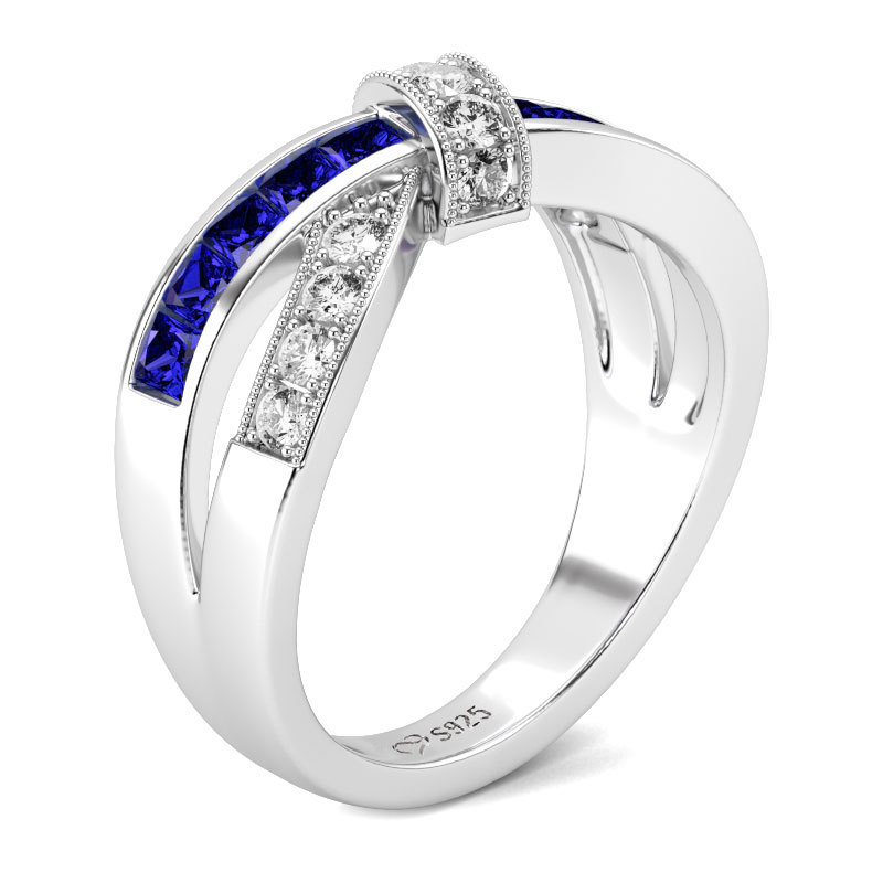 Jeulia Crossover Sterling Silver Women's Band