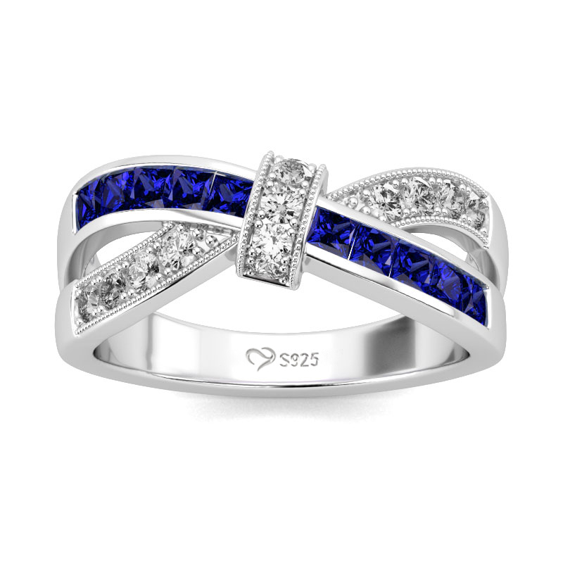 Jeulia Crossover Sterling Silver Women's Band