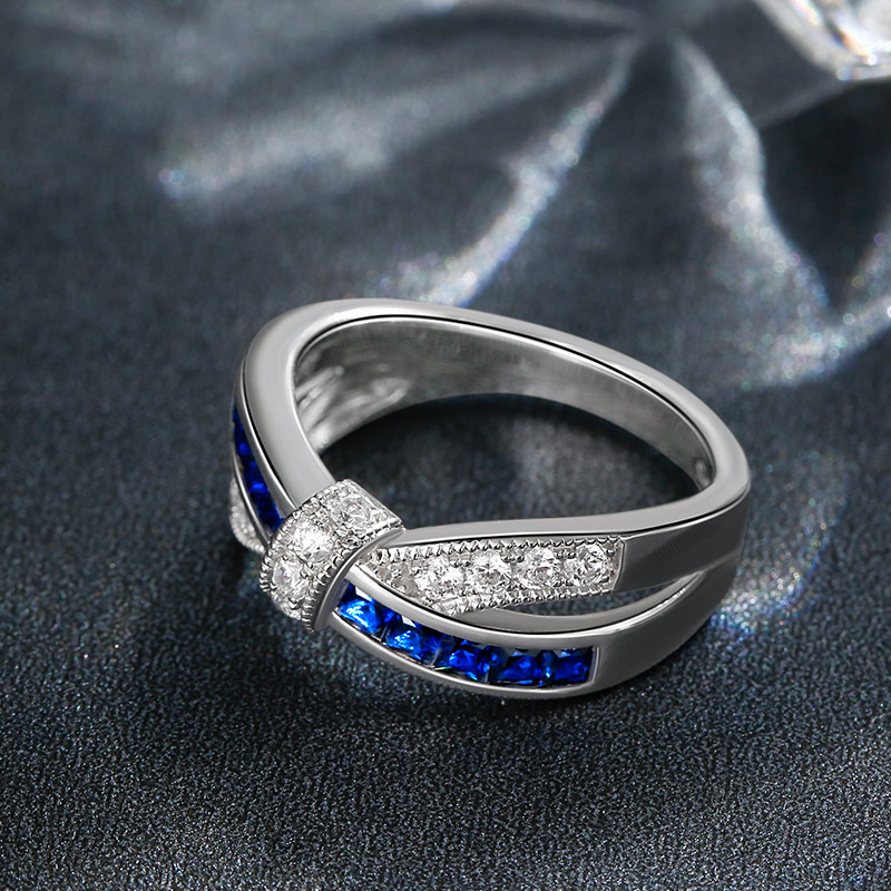 Jeulia Crossover Sterling Silver Women's Band