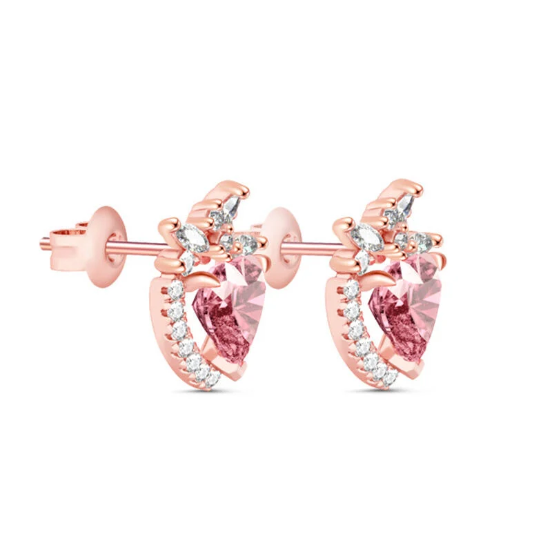Jeulia Halo Heart Cut Earrings