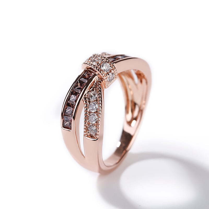 Jeulia Crossover Sterling Silver Women's Band