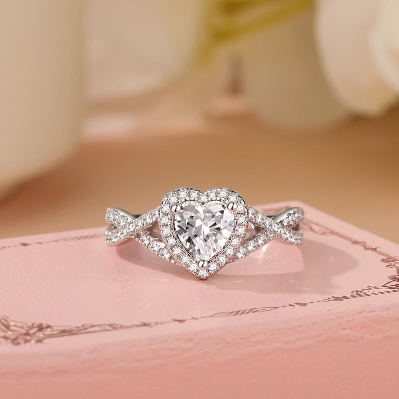 Helirose Classic Heart Twist Custom Promise Ring Sterling Silver