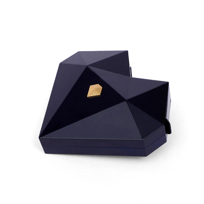 Helirose Diamond Dark Blue Heart Ring Box for Magic Secret