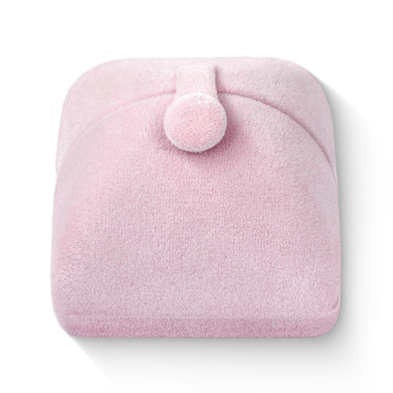 Helirose  Pink Ring Box Velvet Double Opening
