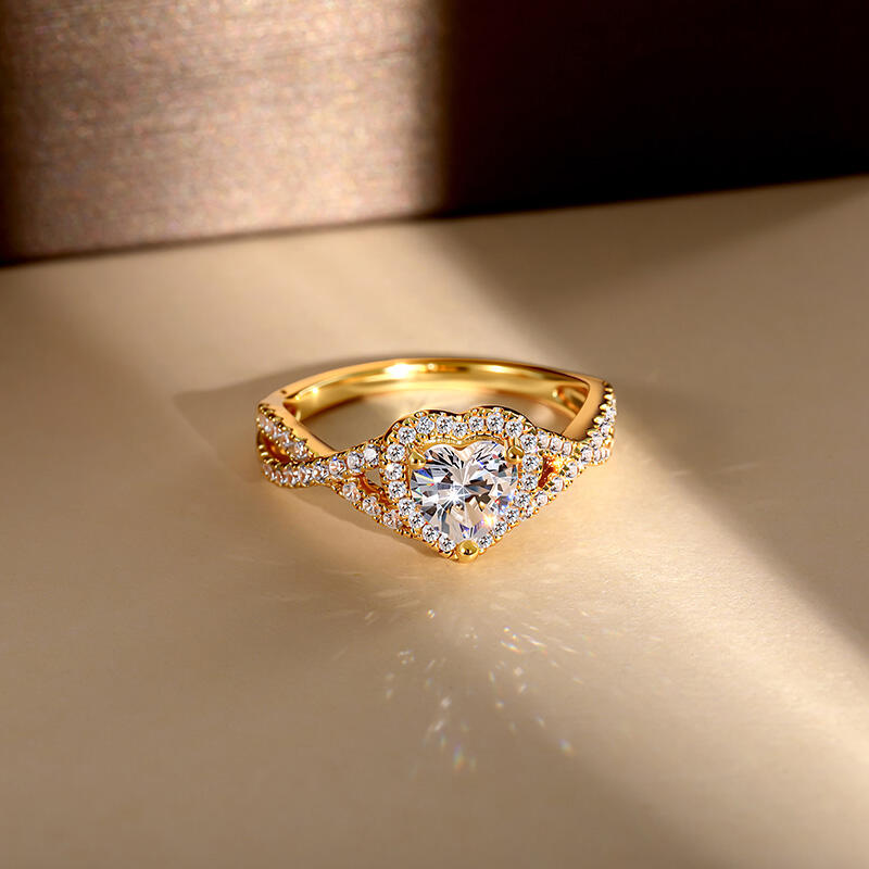 Helirose Classic Heart Twist Custom Promise Ring Sterling Silver