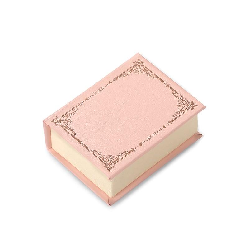 Helirose Vintage Pink Flip-top Book Magnetic Ring Box