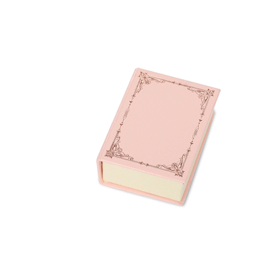 Helirose Vintage Pink Flip-top Book Magnetic Ring Box